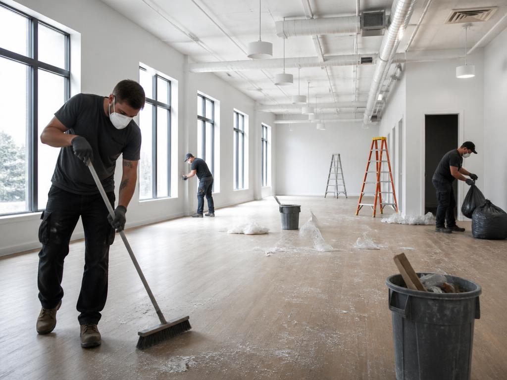 Construction cleanup crew