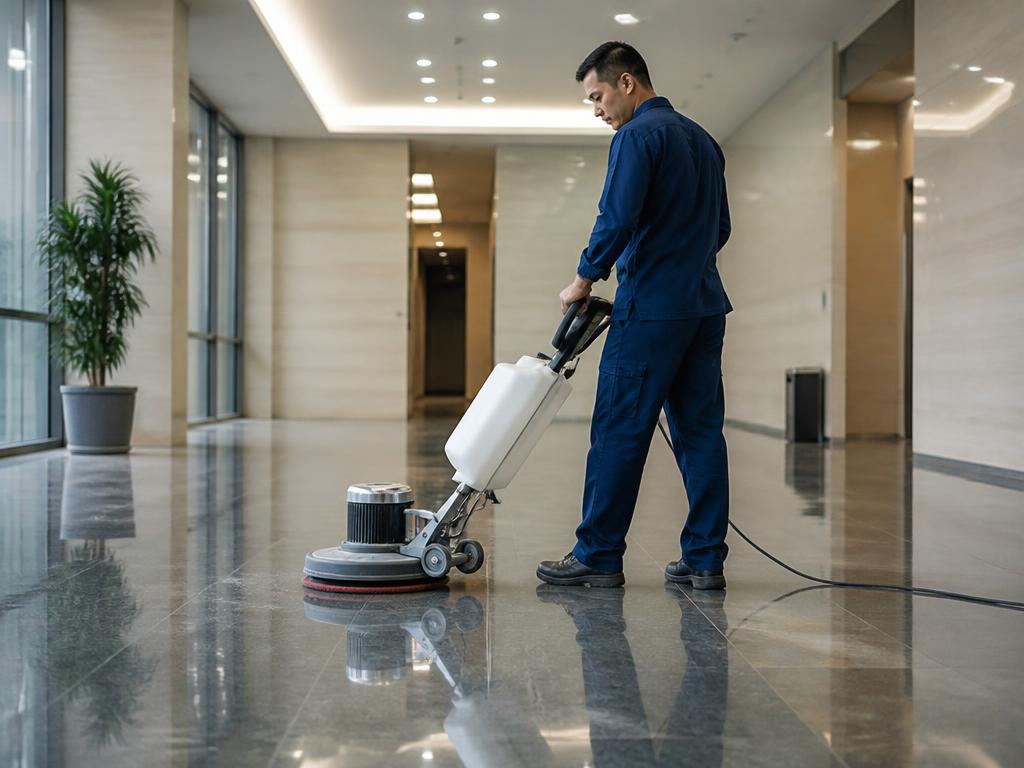 Floor buffing and polishing